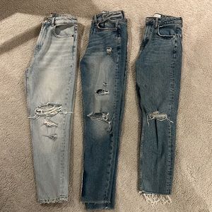 3 pairs of Zara high waisted jeans